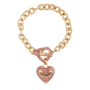 Juicy Couture Bling Heart Pendant Charm Βραχιολι γυναικεια χρυσο χρωμα | PYUM-09367