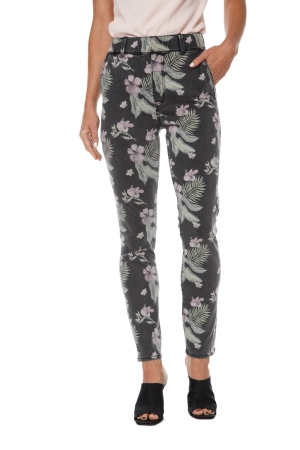 Juicy Couture Cali Black Floral Print Κοκαλιάρης Τζιν γυναικεια μαυρα | GPUM-70218