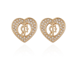 Juicy Couture Monogram Heart Stud Σκουλαρικια γυναικεια χρυσο χρωμα | NJMX-83496