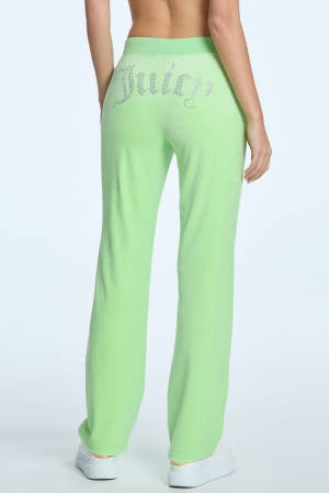 Juicy Couture OG Big Bling Velour παντελονι φορμας γυναικεια Sour Apple | TVSM-23047