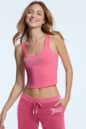 Juicy Couture Small Bling Tank Αριστος γυναικεια ροζ | JISQ-78034