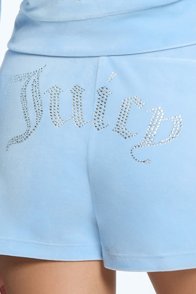 Juicy Couture Big Bling Velour Σορτσ γυναικεια Frosted | XSUP-67208