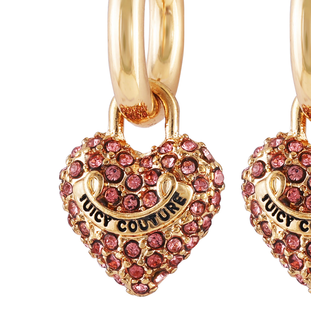 Juicy Couture Bling Heart Hoop Σκουλαρικια γυναικεια χρυσο χρωμα | KIQT-32904