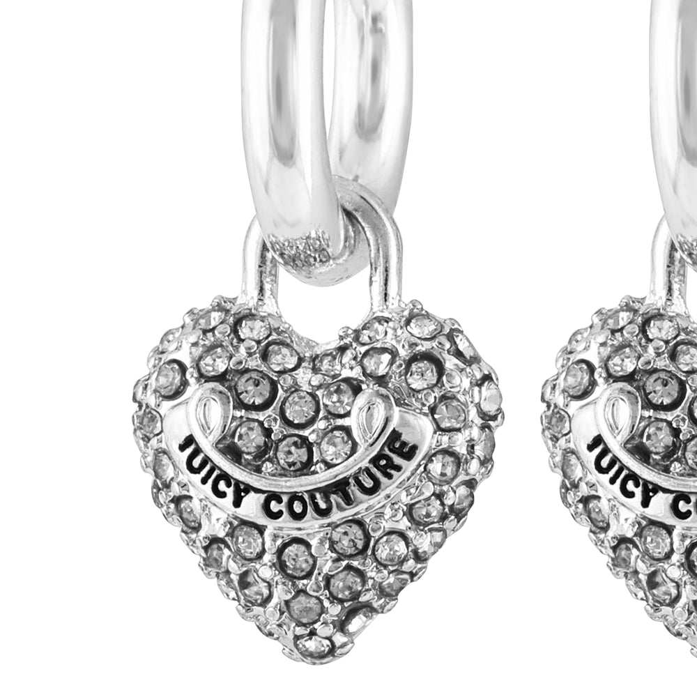 Juicy Couture Bling Heart Hoop Σκουλαρικια γυναικεια ασημι | SYNX-53972