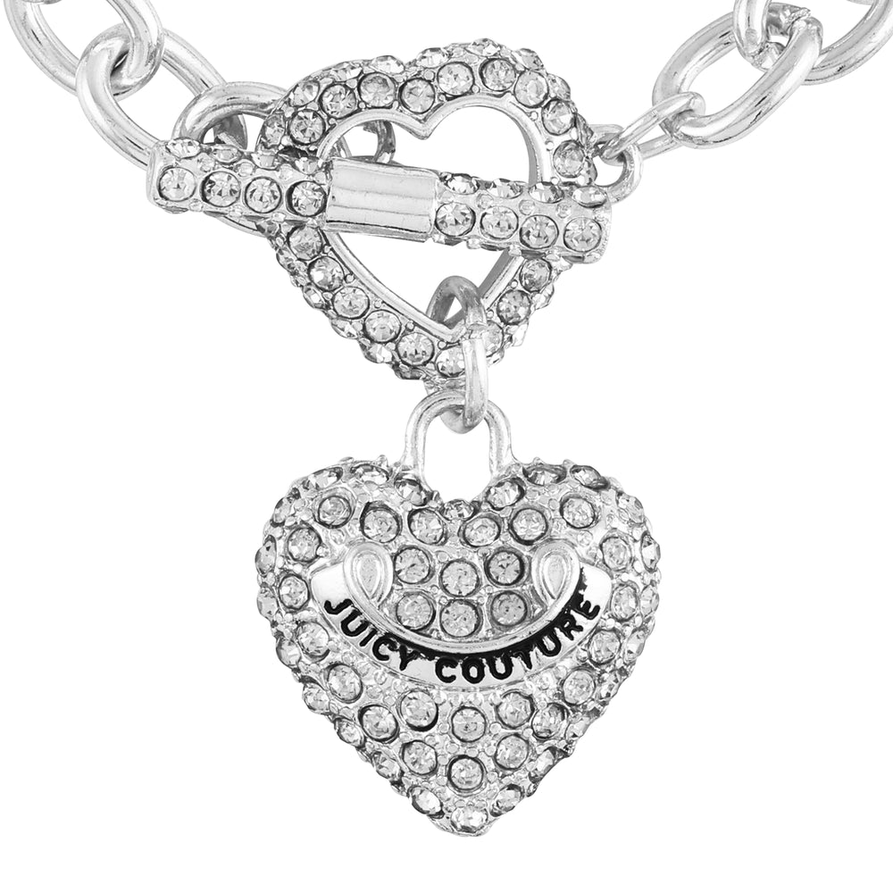 Juicy Couture Bling Heart Pendant Charm Βραχιολι γυναικεια ασημι | SENP-49657