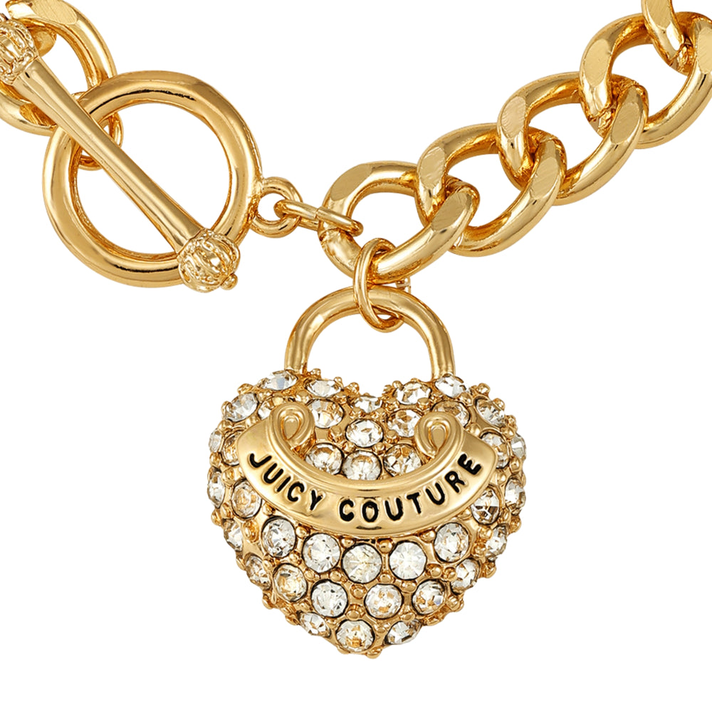 Juicy Couture Bling Heart Toggle Βραχιολι γυναικεια χρυσο χρωμα | VNGK-94032