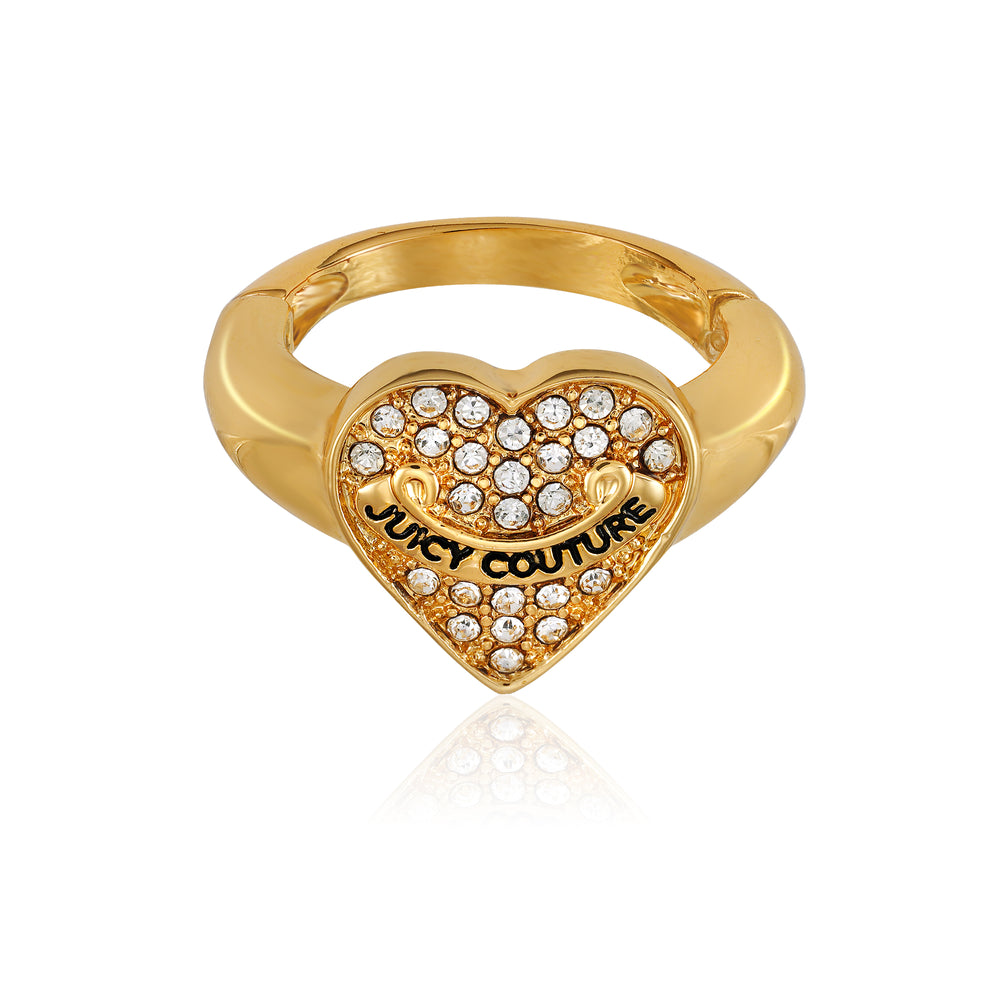 Juicy Couture Bling Logo Heart Δαχτυλιδια γυναικεια χρυσο χρωμα | MION-84136