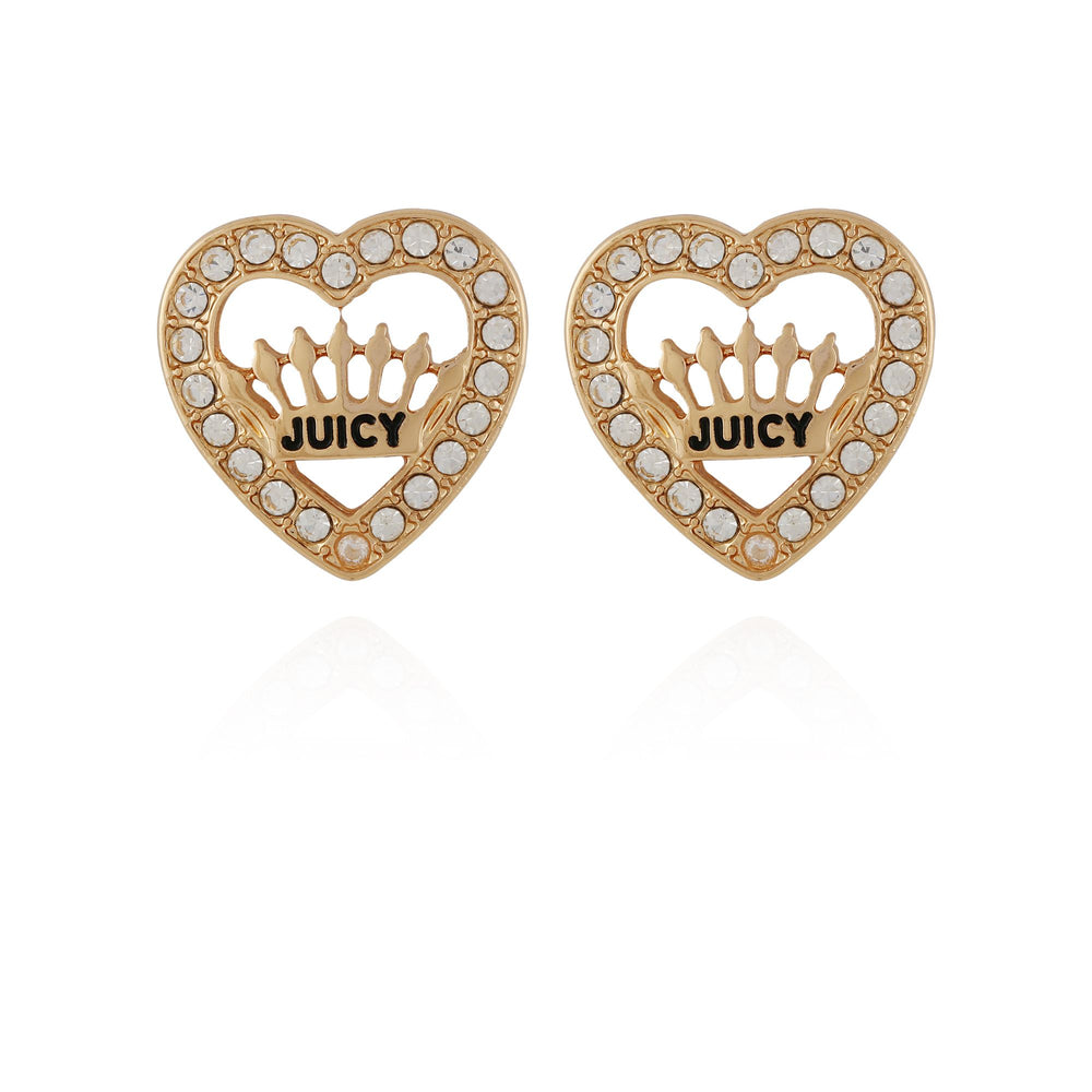 Juicy Couture Crown Heart Stud Σκουλαρικια γυναικεια χρυσο χρωμα | OPYL-71583