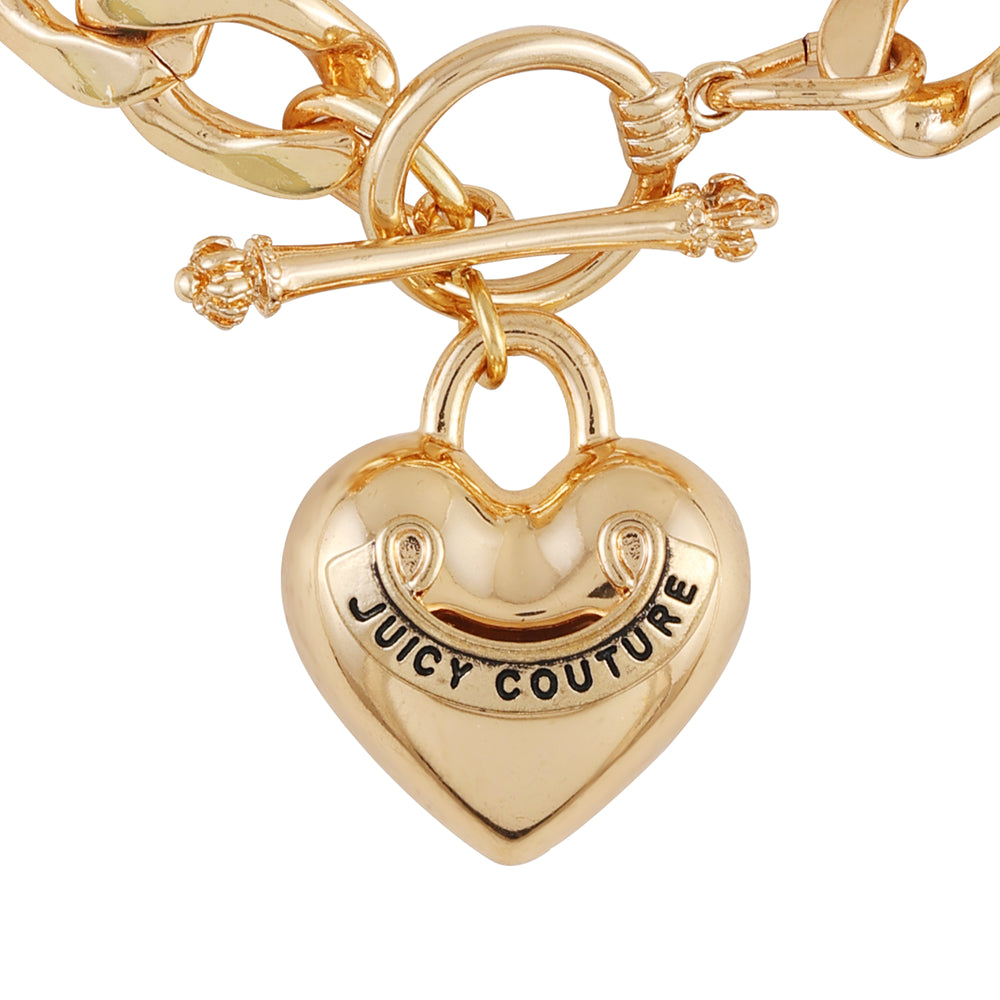 Juicy Couture Heart Pendant Βραχιολι γυναικεια χρυσο χρωμα | PGTF-75108