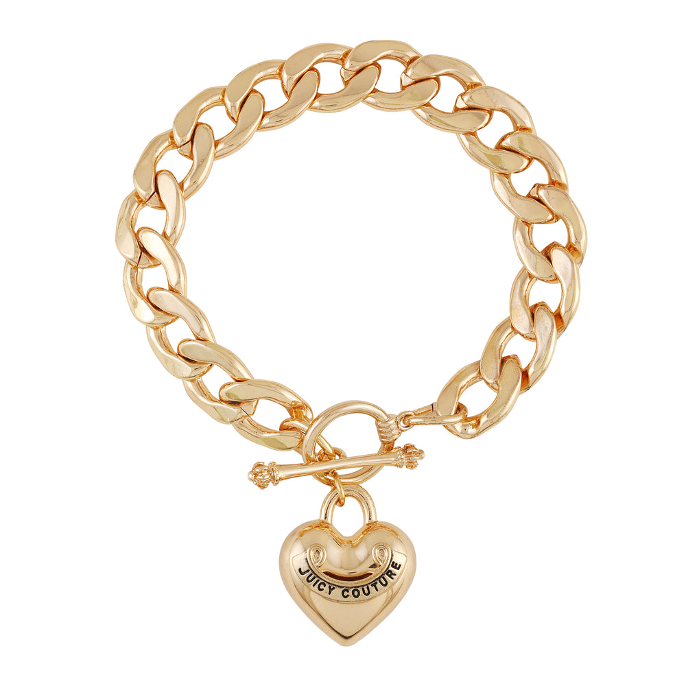 Juicy Couture Heart Pendant Βραχιολι γυναικεια χρυσο χρωμα | PGTF-75108