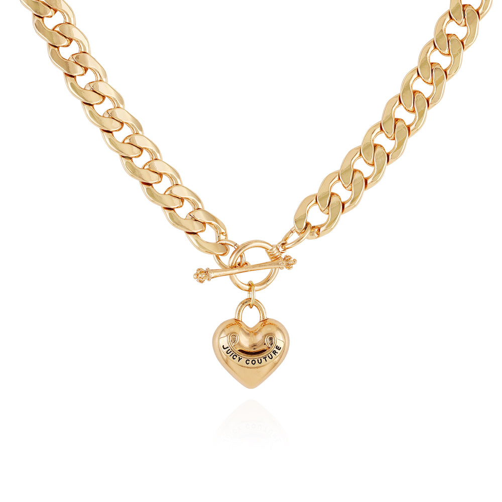 Juicy Couture Heart Pendant Κολιε γυναικεια χρυσο χρωμα | UGYM-83951