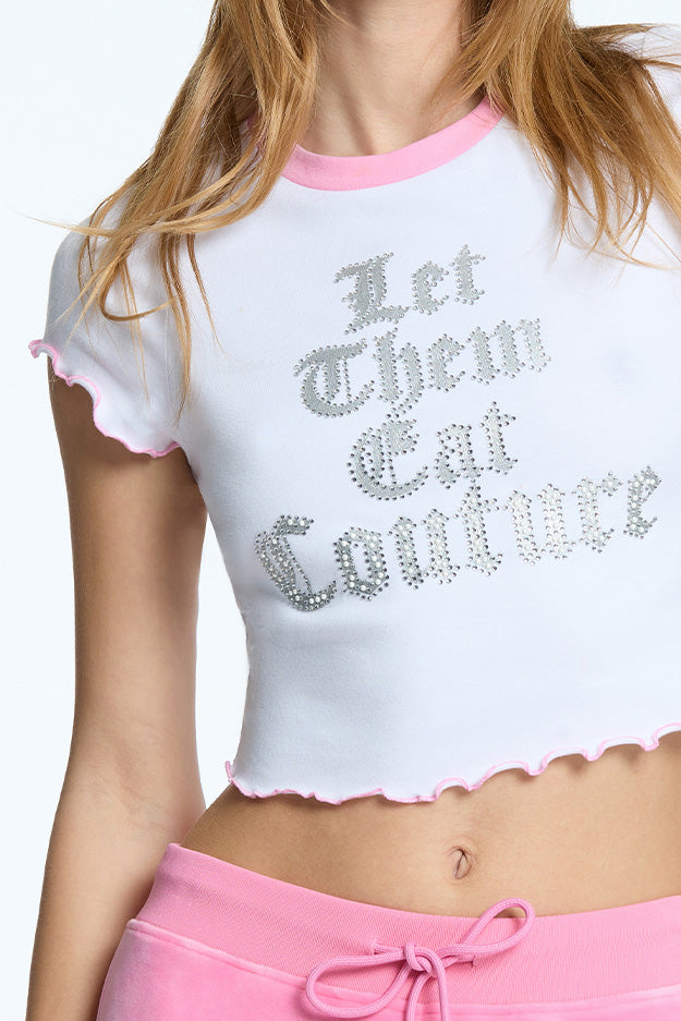 Juicy Couture Let Them Eat Couture Baby Tee Αριστος γυναικεια ασπρα | LZAF-52367