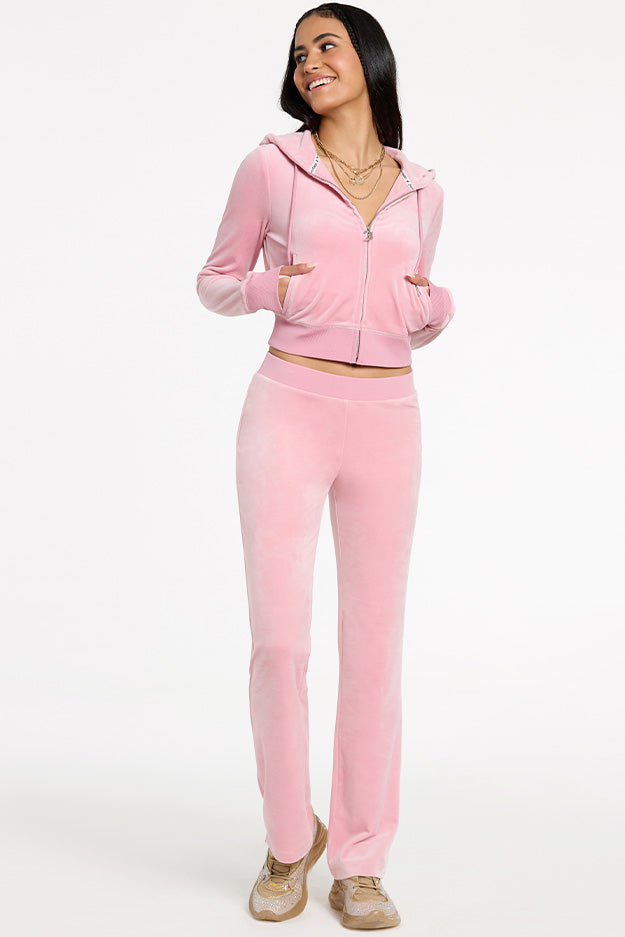 Juicy Couture OG Big Bling Velour παντελονι φορμας γυναικεια ροζ | AFLQ-84561