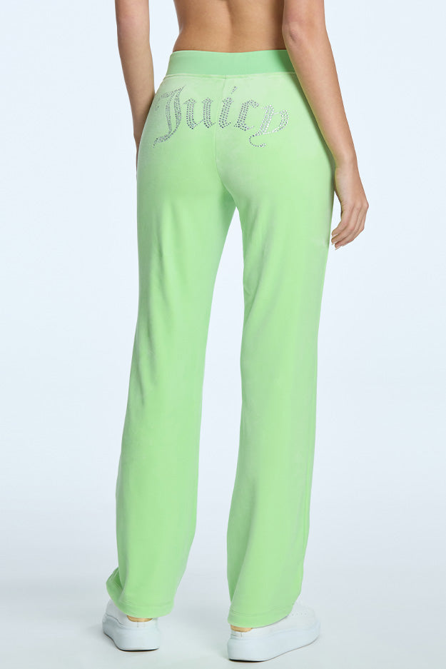 Juicy Couture OG Big Bling Velour παντελονι φορμας γυναικεια Sour Apple | TVSM-23047