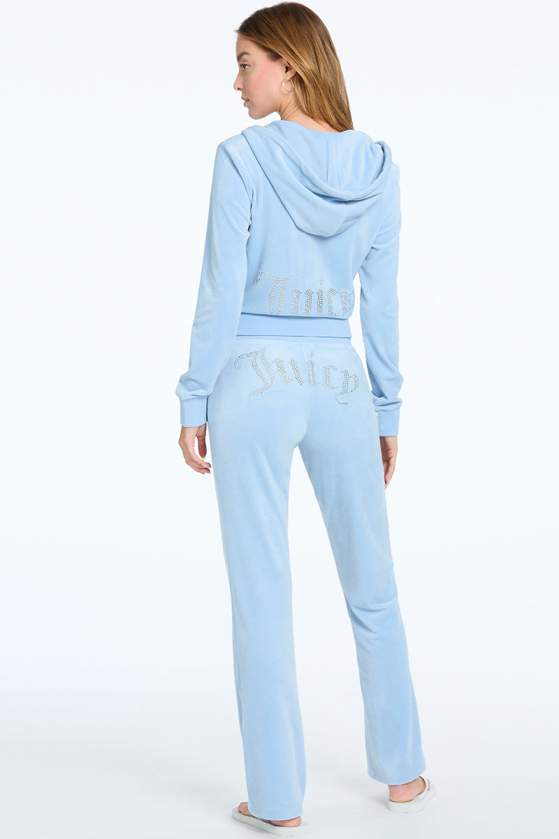 Juicy Couture OG Big Bling Velour παντελονι φορμας γυναικεια Frosted | YIWQ-63198