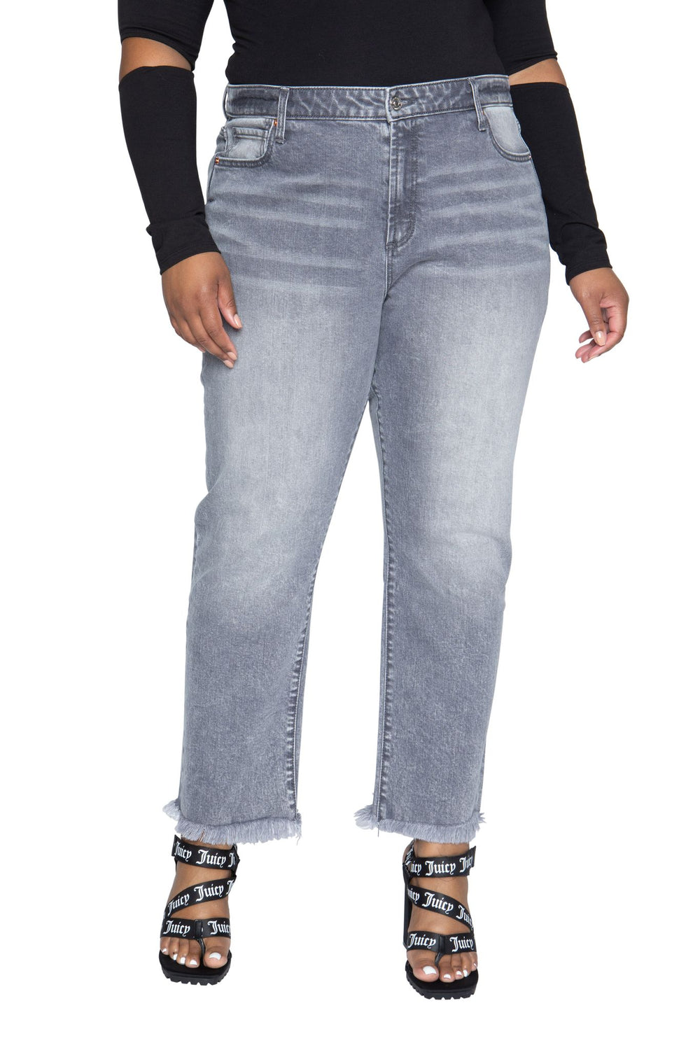 Juicy Couture Plus-Size Venice Ευθεία Leg Τζιν γυναικεια γκρι | UDAG-45109