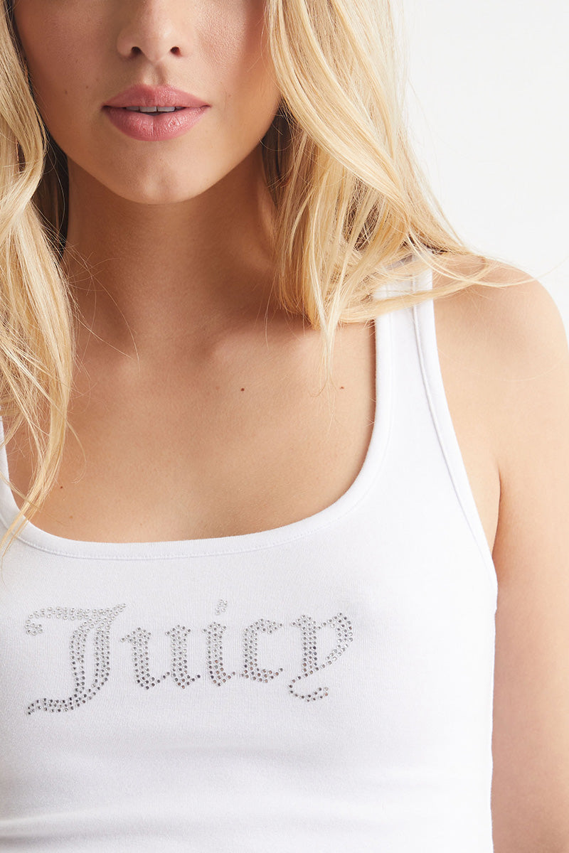 Juicy Couture Small Bling Tank Αριστος γυναικεια ασπρα | GAPR-74085