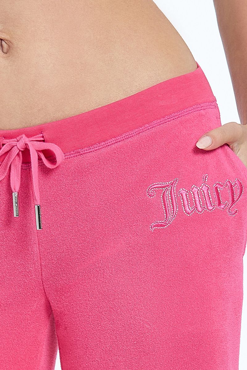 Juicy Couture Tonal Towel Terry παντελονι φορμας γυναικεια ροζ | UFDN-60972