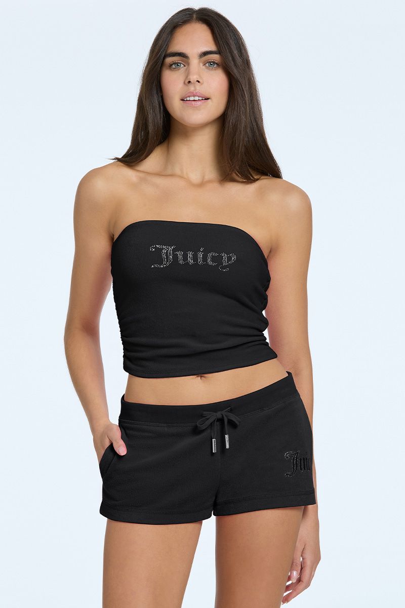 Juicy Couture Towel Terry Small Bling Tube Αριστος γυναικεια Liquorice | OIZF-90864